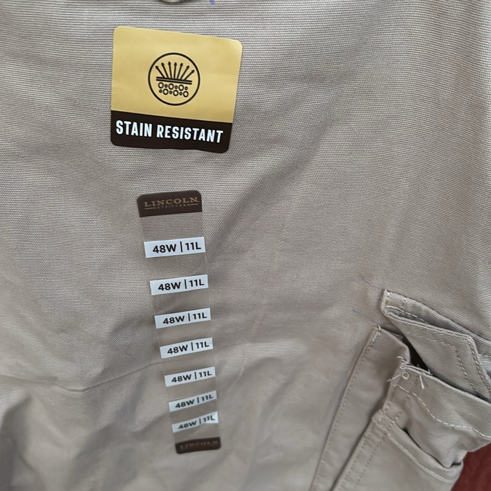 NWT Lincoln Outfitters Flex Cargo Tan Shale Shorts Men’s 48W Stain Resistant - Picture 9 of 16